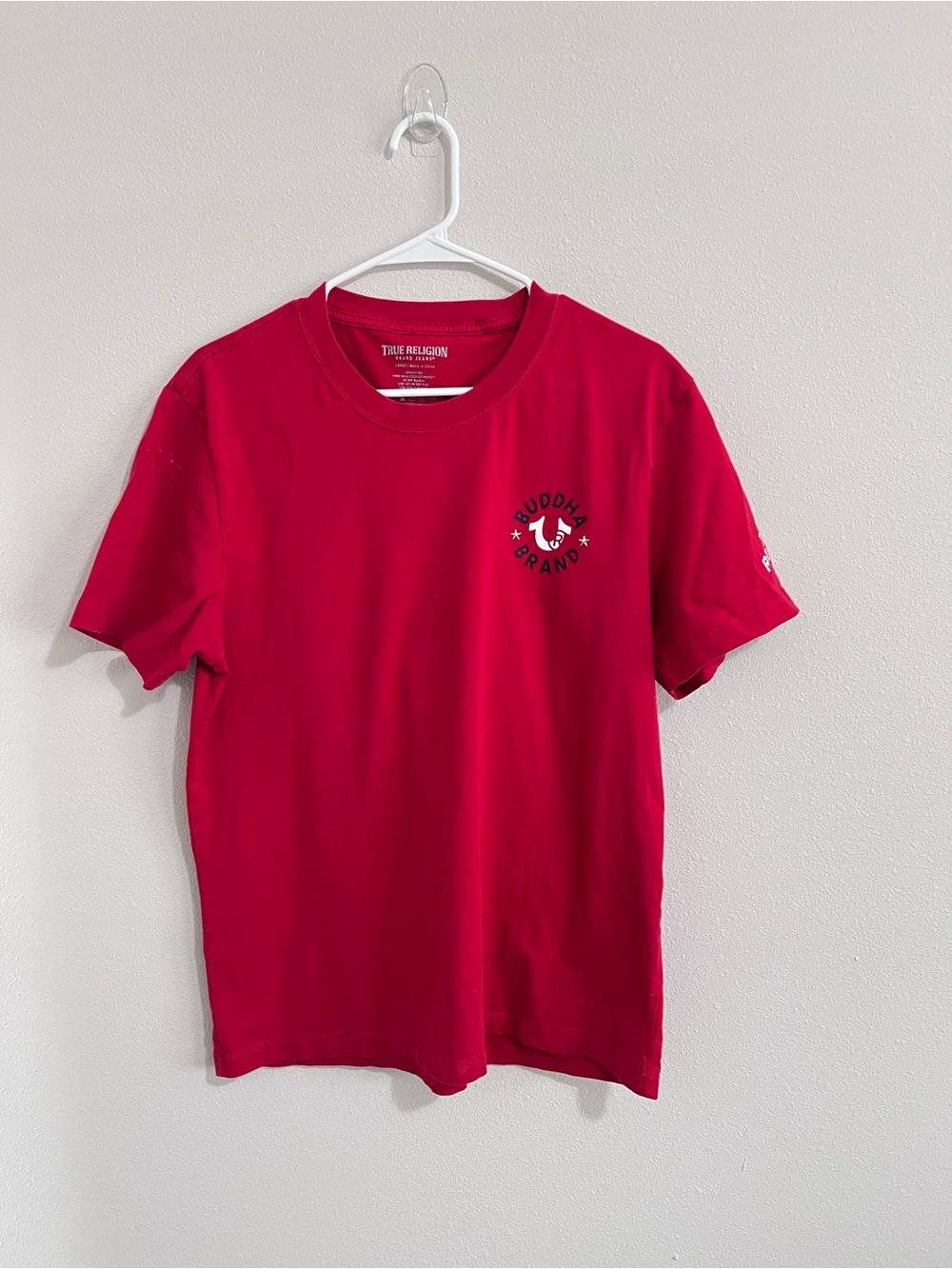 True Religion Red Short Sleeve Crewneck Tee with Small Logo